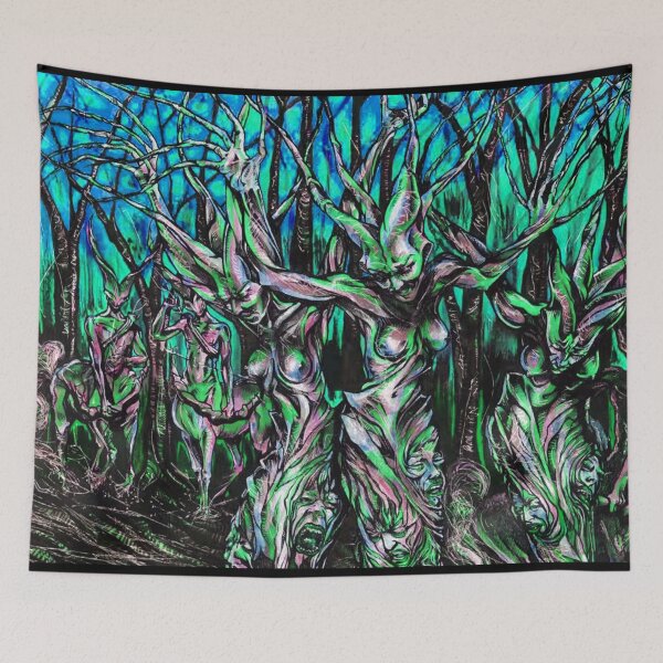 Item preview, The Seventh Circle - Green - Dante's Inferno - Dark Psychedelic Art Print Puzzle designed and sold by SubQtaneousArt.