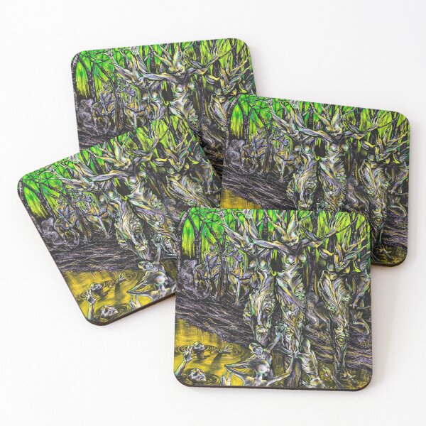 Item preview, The Seventh Circle - Yellow - Dante's Inferno - Dark Psychedelic Art Print designed and sold by SubQtaneousArt.