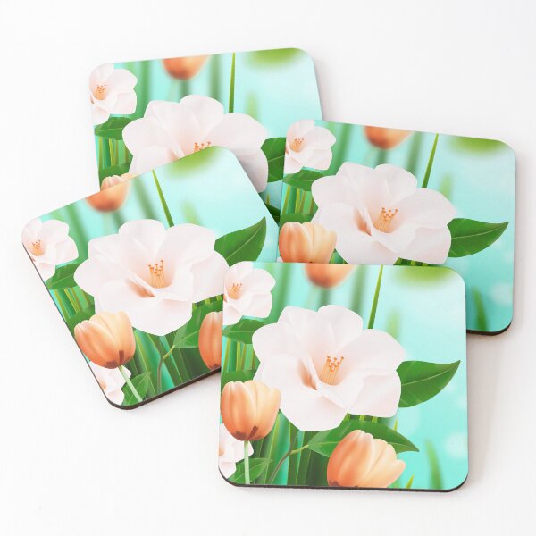 Item preview, White Orange Flowers Art  designed and sold by Tshirtstory.