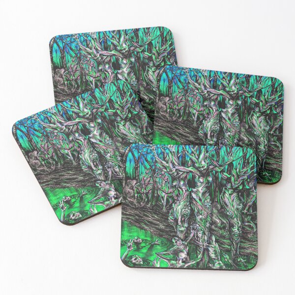 Item preview, The Seventh Circle - Green - Dante's Inferno - Dark Psychedelic Art Print designed and sold by SubQtaneousArt.