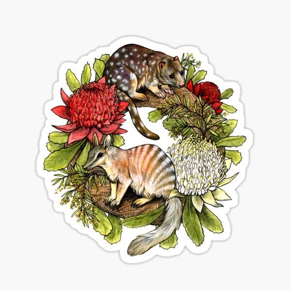 Australian Christmas Wreath Sticker