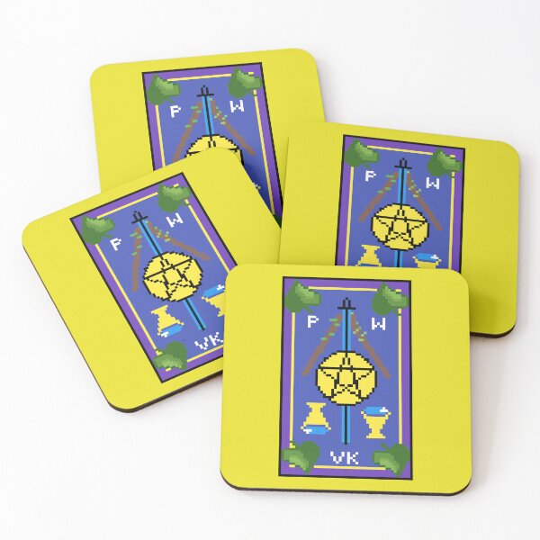 Item preview, Wait, is this pixel art tarot? Yellow - Back Card (Design for T-shirt, stickers and other accessories) designed and sold by Pixel Waite.