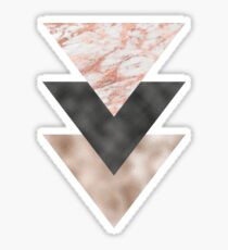 Textured marble and rose gold triangles Sticker