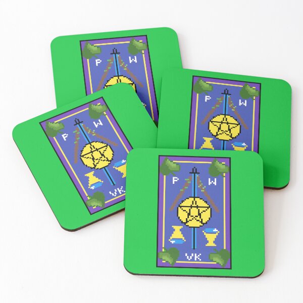 Item preview, Wait, is this pixel art tarot? Green - Back Card (Design for T-shirt, stickers and other accessories) designed and sold by Pixel Waite.