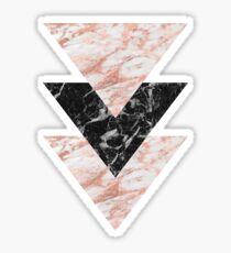 Marbles rose gold gilded triangles Sticker