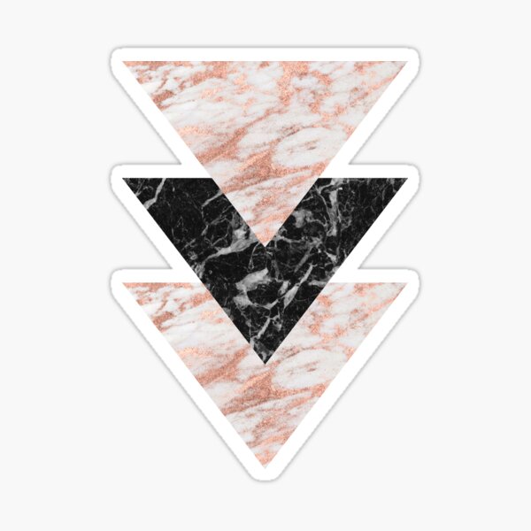 Marbles rose gold gilded triangles Sticker