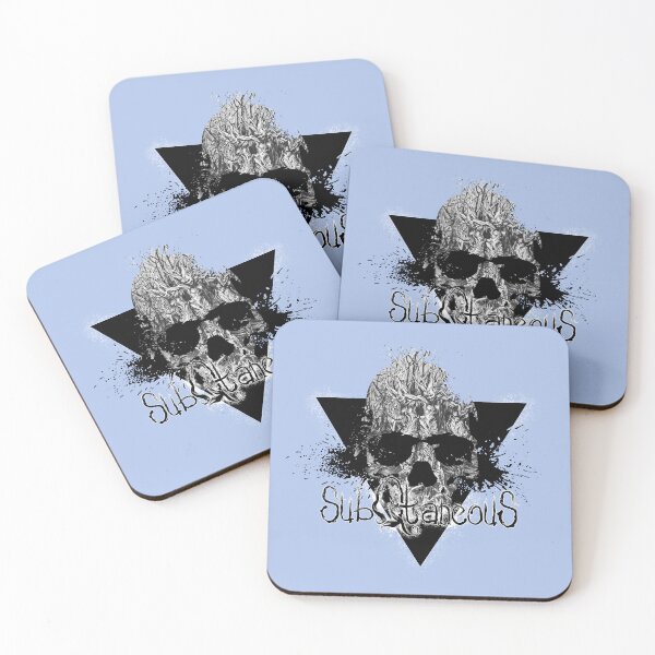 Item preview, Skull and Ink - Black and White - SubQtaneous - Grunge/Metal/Goth/Alternative T-shirt/Print designed and sold by SubQtaneousArt.