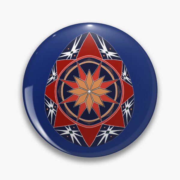 Item preview, Easter egg Ukrainian inspired Red Blue   designed and sold by AlisonKappes333.
