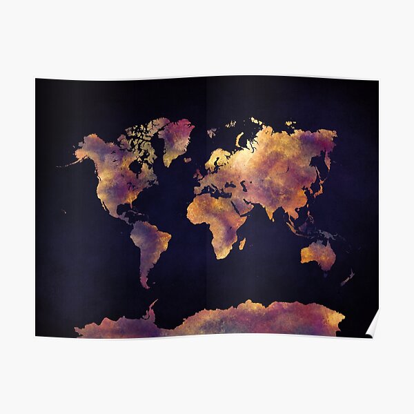 world map 64 #map #worldmap Poster