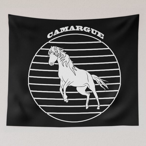 Item preview, White horse on black circle designed and sold by Astralia.