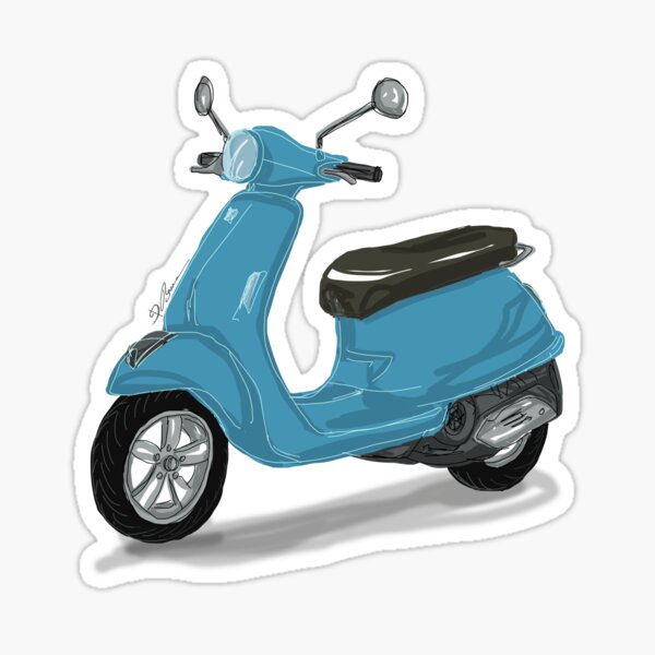 Blaue Vespa Sticker