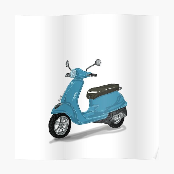 Blaue Vespa Poster