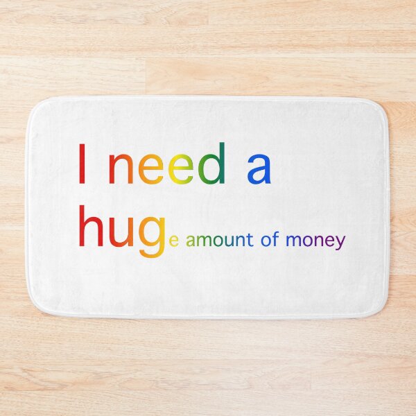 Item preview, I need a hug... (rainbow text) designed and sold by OlivDesignsCo.