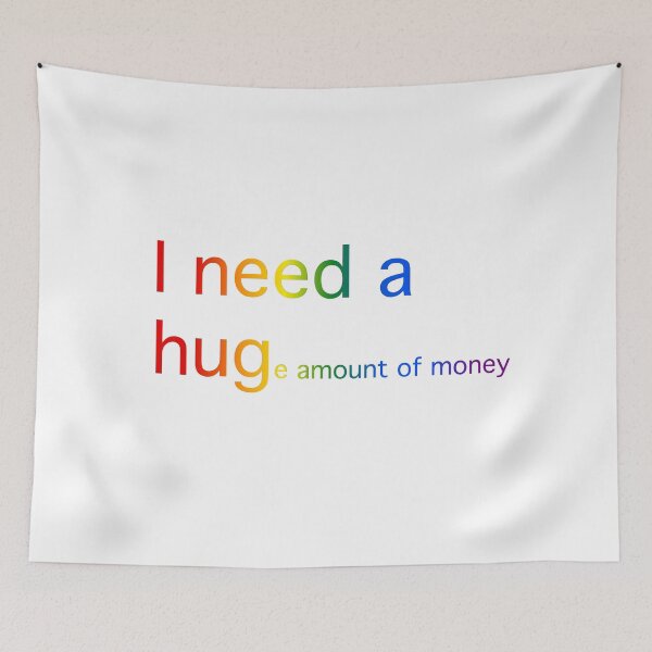 Item preview, I need a hug... (rainbow text) designed and sold by OlivDesignsCo.
