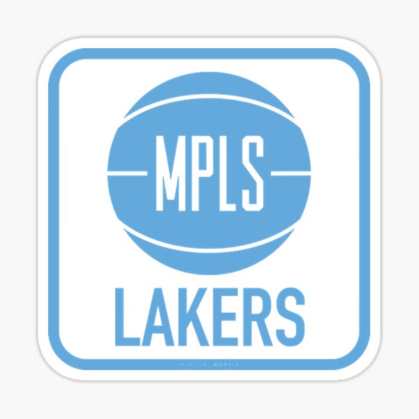 Vintage70's-StyledBasketballDecal-MinneapolisLakers(Blue) Sticker