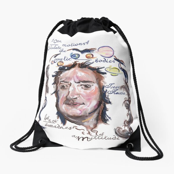 Isaac Newton Picture Quote - Madness of a Multitude Drawstring Bag