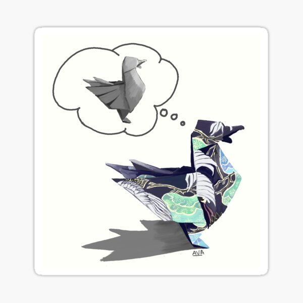 Origami Duck Sticker