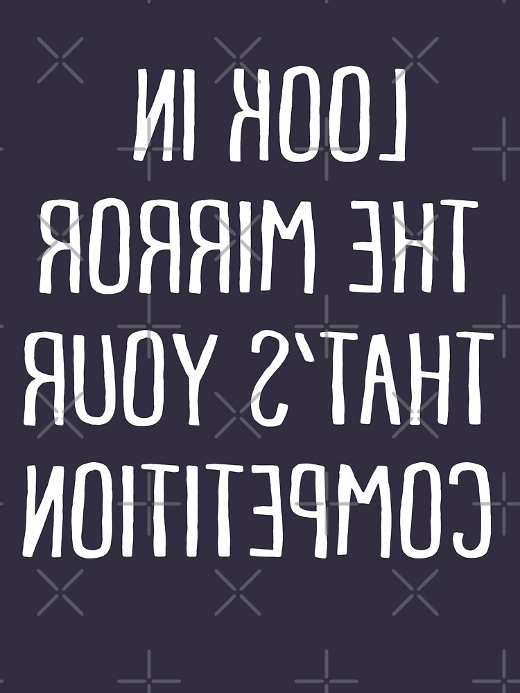 "Mirrored text inspirational fitness tee Shirt" Tshirt by niftee