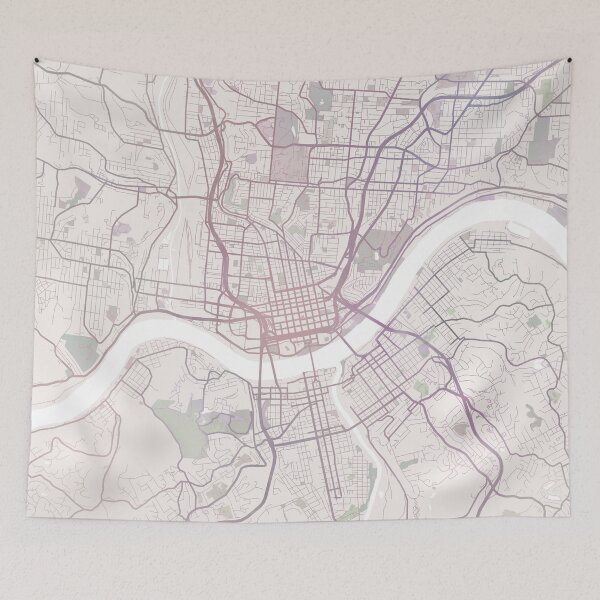 Item preview, Cincinnati Map, Cincinnatti City, Ohio USA City designed and sold by TheRedFinch.
