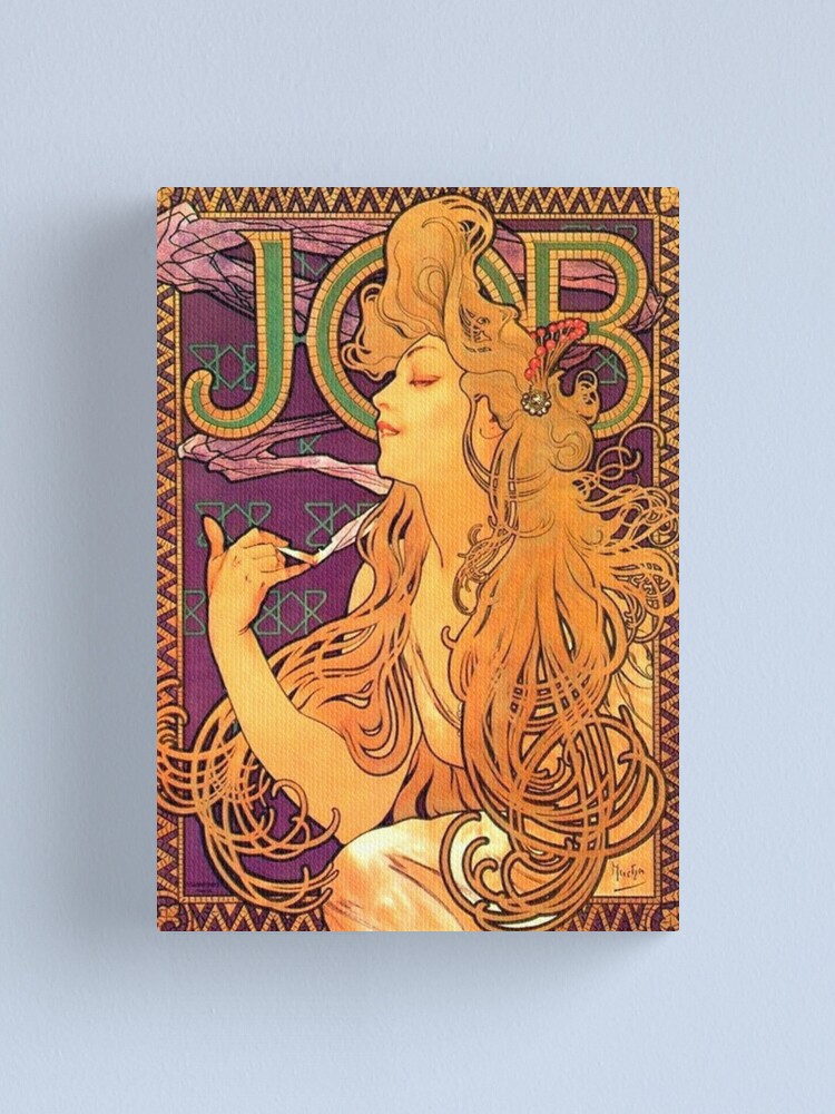art nouveau job cigarettes Alphonse Mucha Job 1898 - Vintage Job Cigarette Papers Poster Reproduction