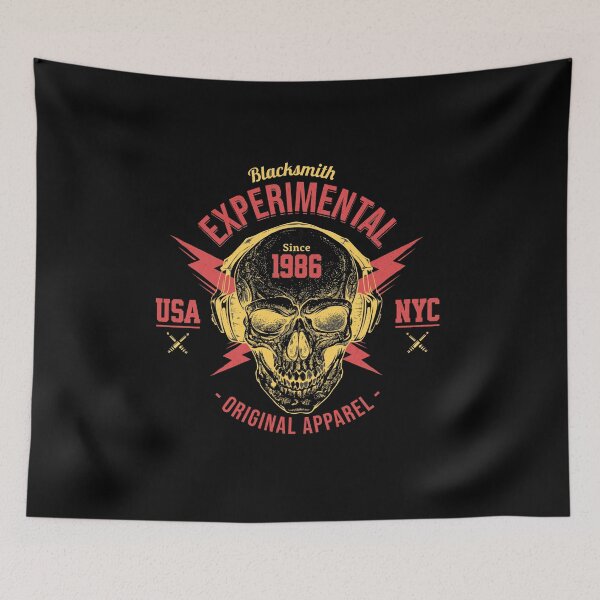 Item preview, Blacksmith experimental original apparel-since 1986-USA-NYC-skull-skull design-skull and bone designed and sold by PacePoint.
