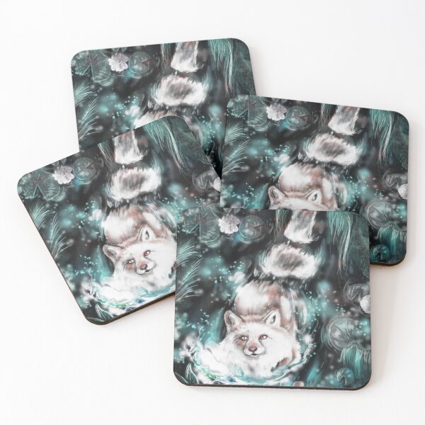 Item preview, Gray version, swimming fox designed and sold by Lalingla.