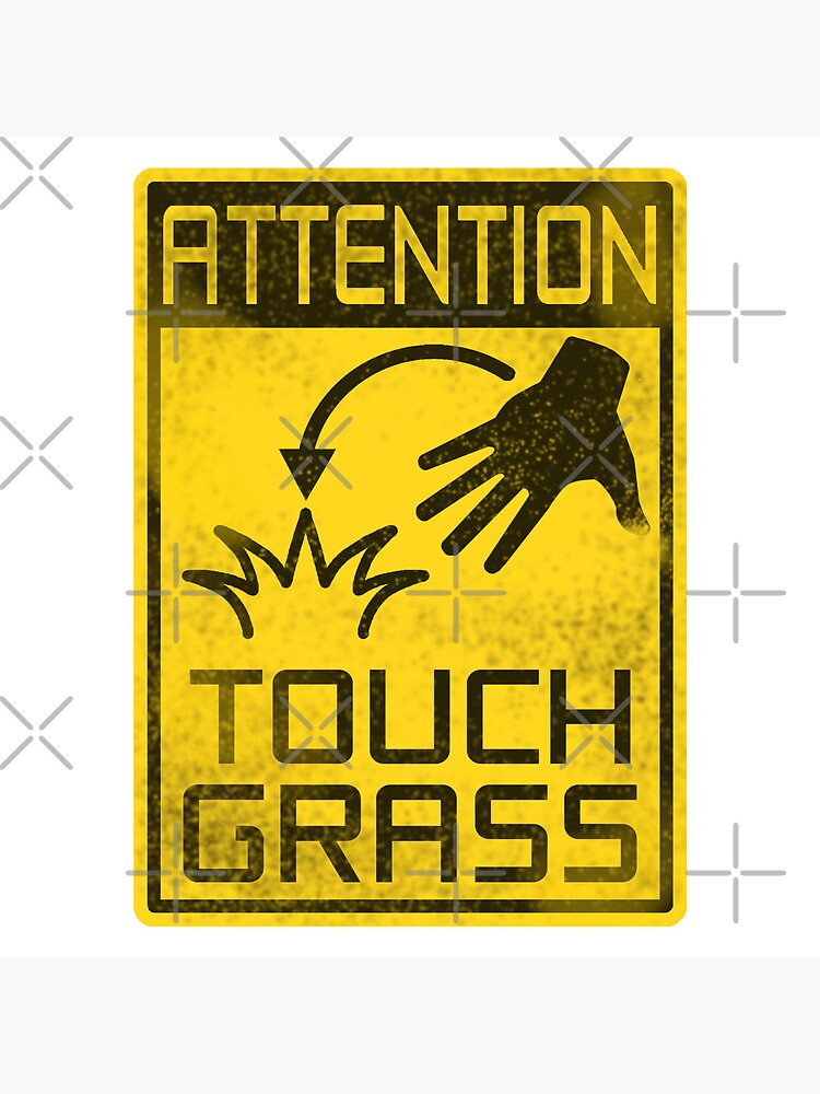 Touch Grass Meme Sticker Greeting Card for Sale by LMFDesigns