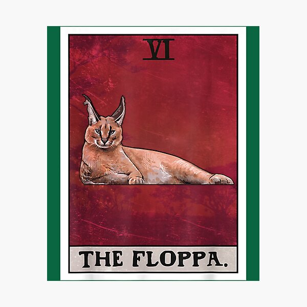 The Floppa Caracal Cat Tarot Card Funny Meme Art Print by Alexar