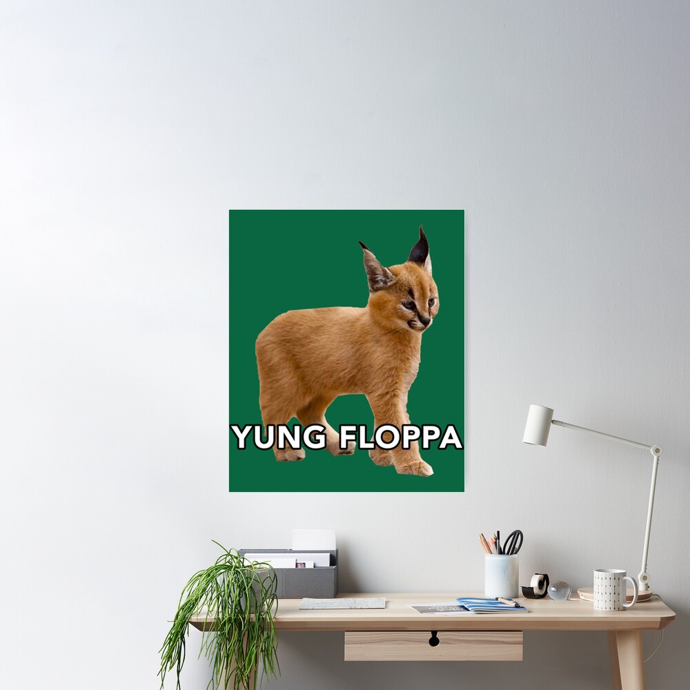 Chapa for Sale con la obra «Yung Floppa peeker meme peeking Big