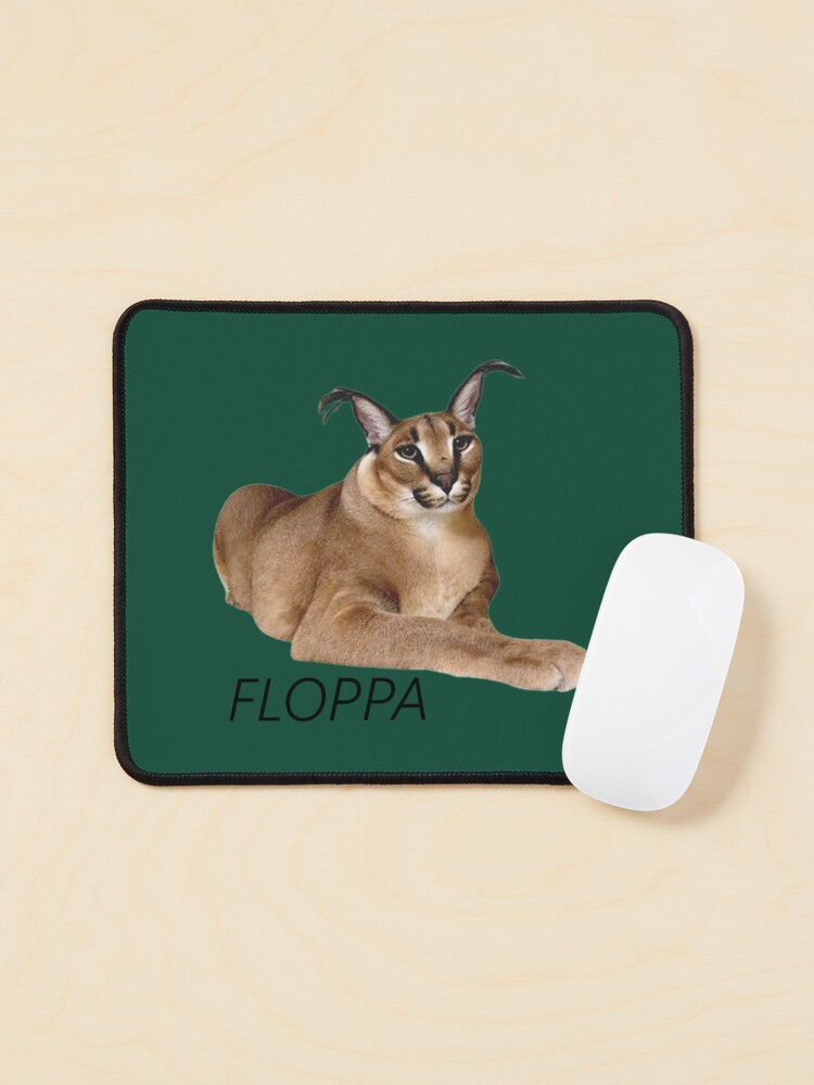 Funny Caracal Cat Floppa Meme Mouse Pad Square Non-Slip Rubber