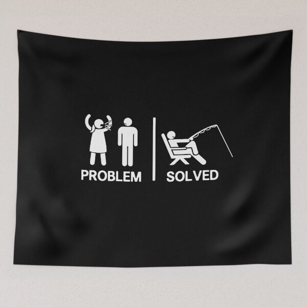 Item preview, Fishing Humor Yelling Wife Problem Solved Fisherman Sarcastic Saying Funny Gift for Fisher  designed and sold by alenaz.