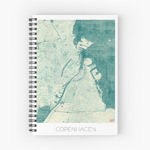 Item preview, Copenhagen Map Blue Vintage designed and sold by HubertRoguski.