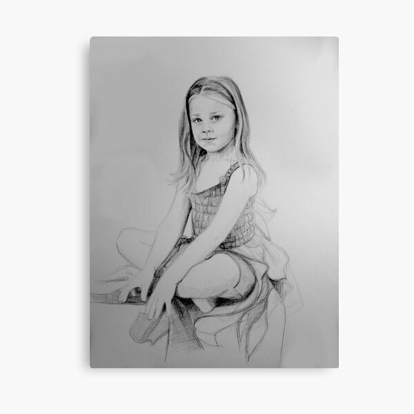 Drawing of a girl in Charcoal  by Adelaide Artist Avril Thomas Canvas Print