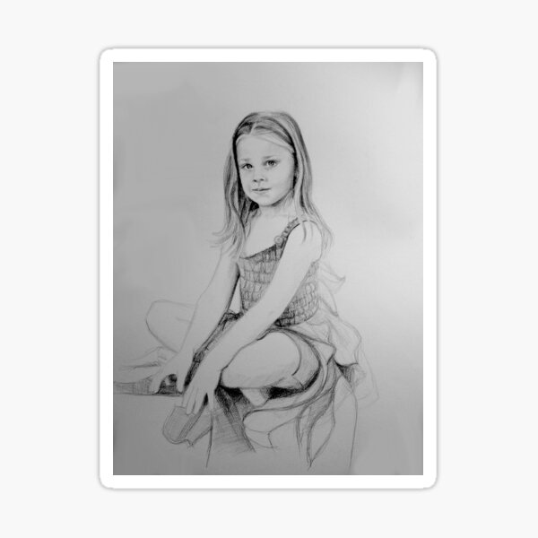 Item preview, Drawing of a girl in Charcoal  by Adelaide Artist Avril Thomas designed and sold by AvrilThomasart.