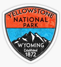 Pegatina YELLOWSTONE NATIONAL PARK WYOMING TRAVESÍA HIKER HIKE MOUNTAINS NATURE