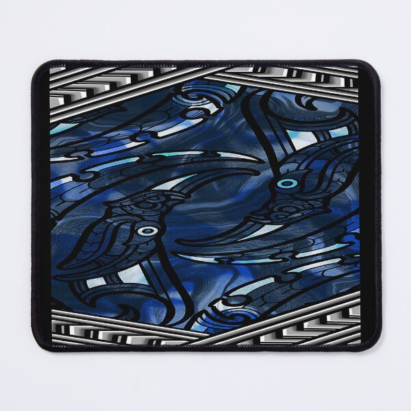 Item preview, TNT - manaia moko with carving pattern border - BLUE designed and sold by TNT-STYLEZ.