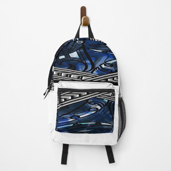 Item preview, TNT - manaia moko with carving pattern border - BLUE designed and sold by TNT-STYLEZ.
