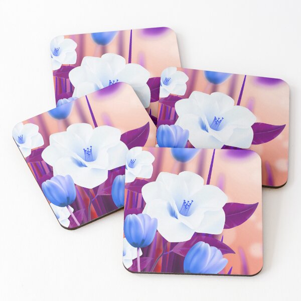 Item preview, White Blue Flowers Art  designed and sold by Tshirtstory.