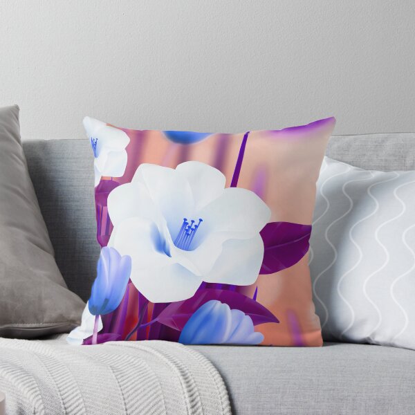 Item preview, White Blue Flowers Art  designed and sold by Tshirtstory.