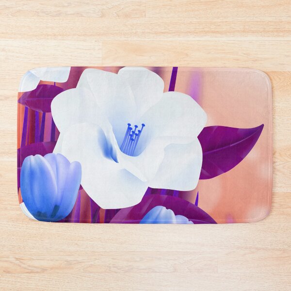Item preview, White Blue Flowers Art  designed and sold by Tshirtstory.