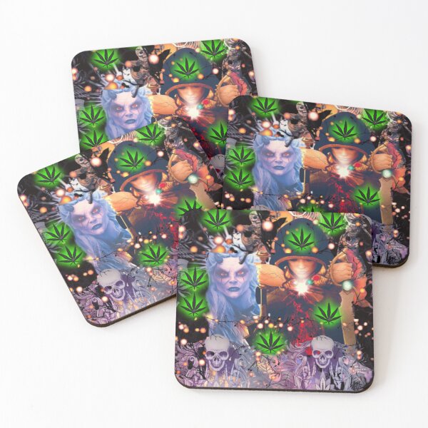 Item preview, cráneo, marihuana, cannabis, patrón de color de hoja. designed and sold by BestDesignbySof.