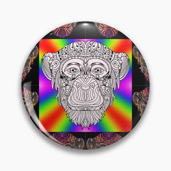 Item preview, Smile Neon Ape Faces in Mandala Design designed and sold by MyMemoriesArts.