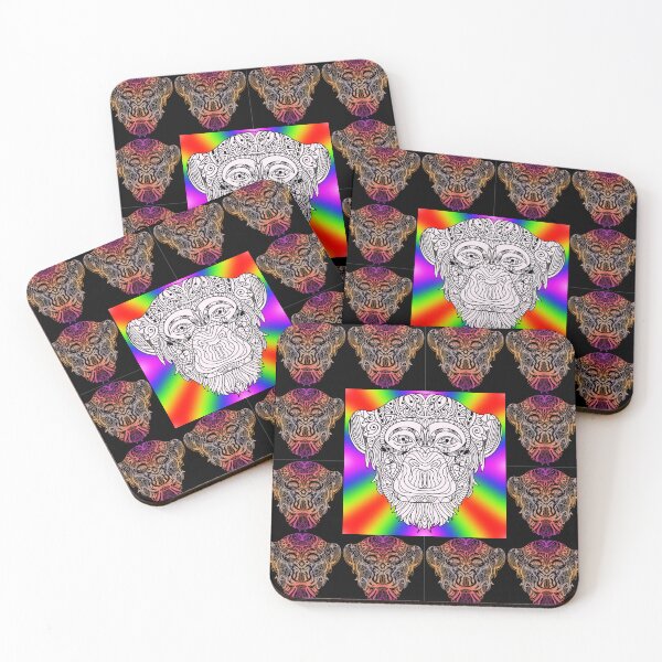 Item preview, Smile Neon Ape Faces in Mandala Design designed and sold by MyMemoriesArts.