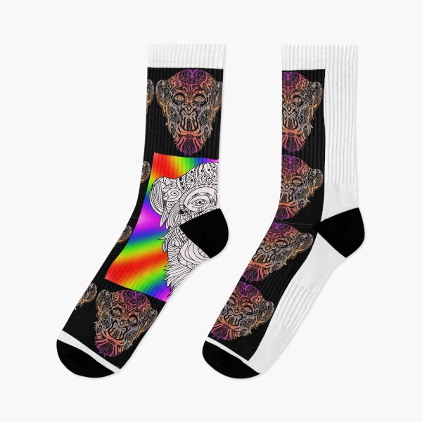 Item preview, Smile Neon Ape Faces in Mandala Design designed and sold by MyMemoriesArts.