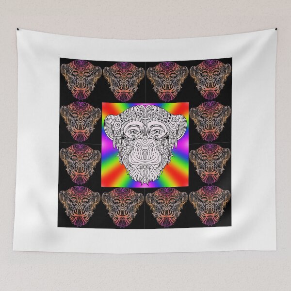 Item preview, Smile Neon Ape Faces in Mandala Design designed and sold by MyMemoriesArts.