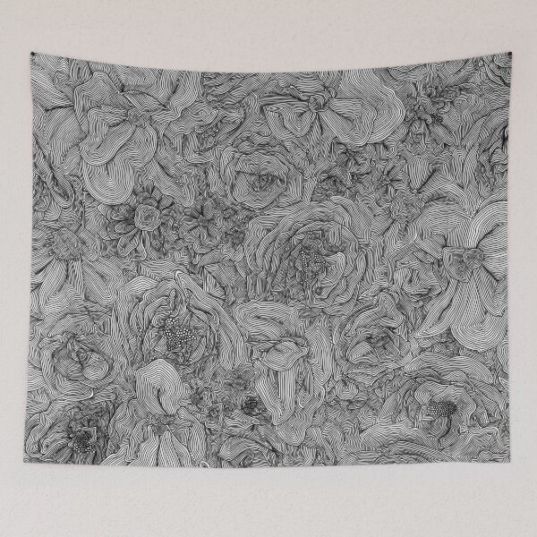 Item preview, Black and White Line Floral  designed and sold by Elizabeth  Karlson.