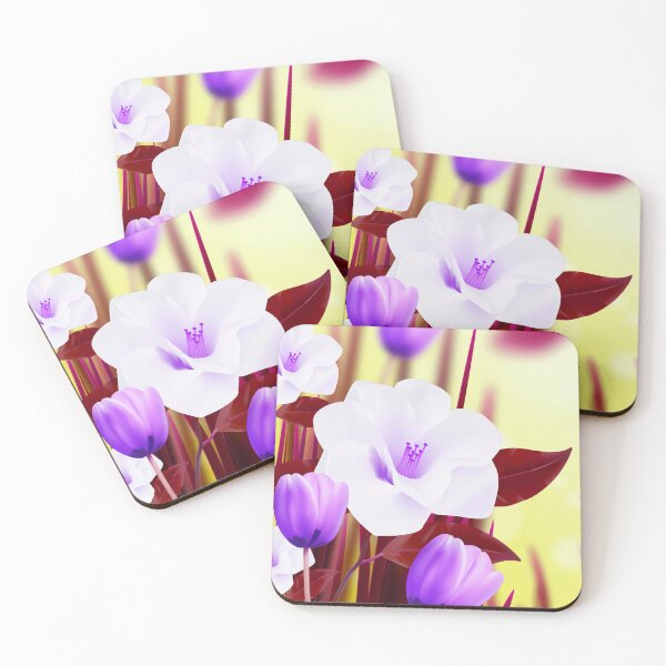 Item preview, Purple White Flowers Art  designed and sold by Tshirtstory.