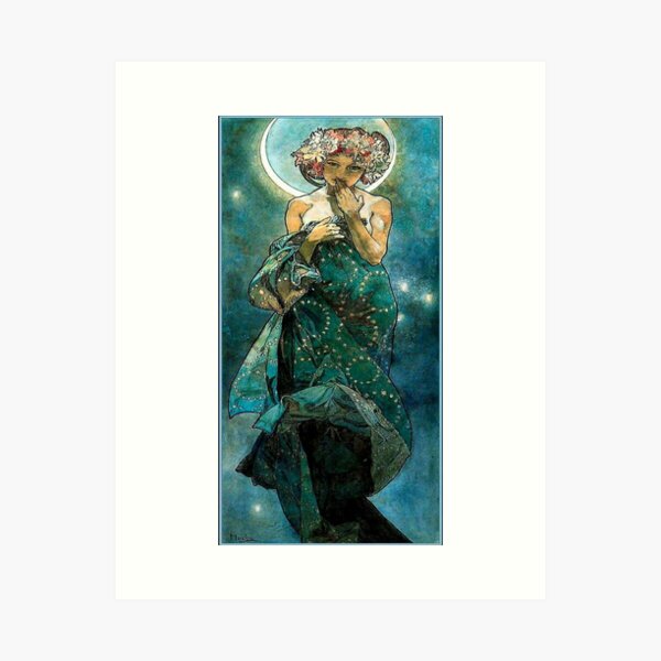 Aperçu de l'œuvre Alphonse Mucha au clair de lune créée et vendue par Olivia-One.