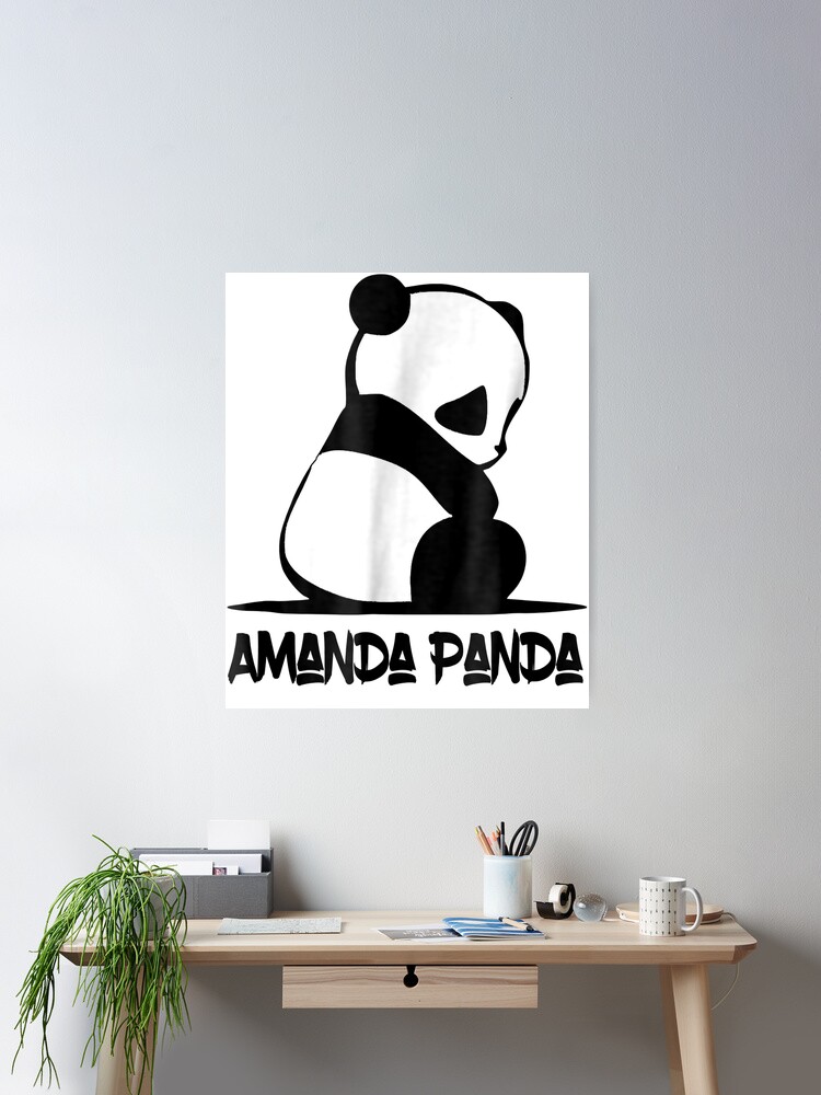Cute Amanda Panda Sitting Bear Tshirt Tee Cute Amanda Panda Sitting Bear Tshirt Tee