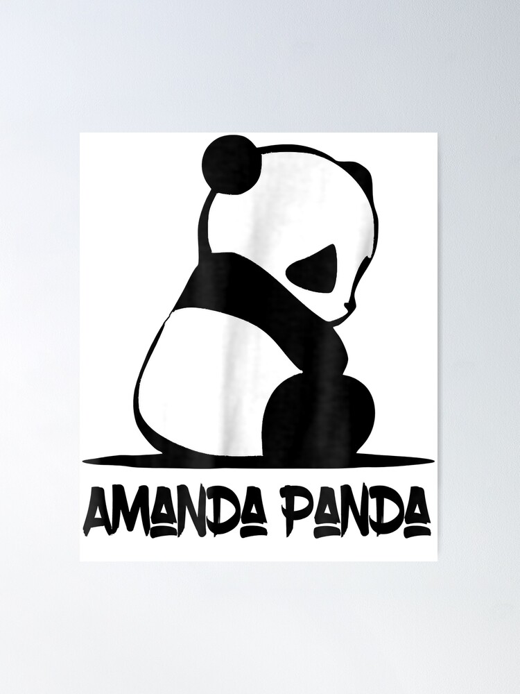 Cute Amanda Panda Sitting Bear Tshirt Tee Cute Amanda Panda Sitting Bear Tshirt Tee